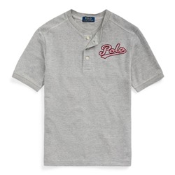 Cotton Mesh Henley Shirt