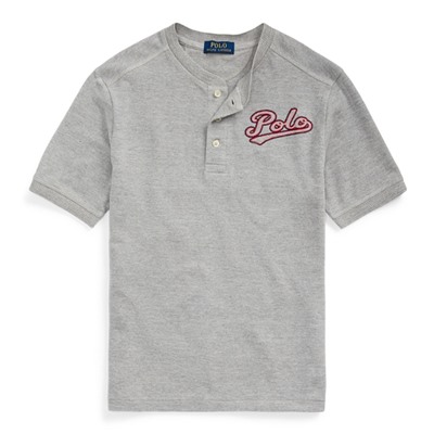 Cotton Mesh Henley Shirt