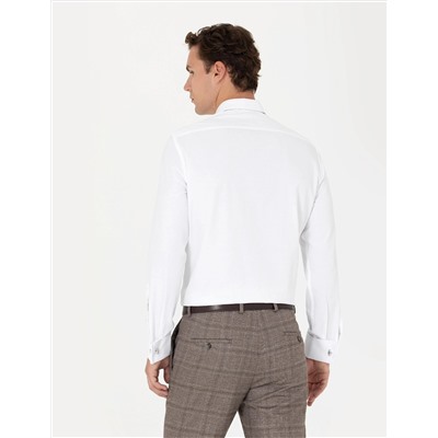 Beyaz Slim Fit Uzun Kollu Basic Gömlek