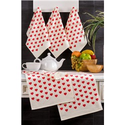 Casnack, Nora 5 Adet Baskılı Mutfak Havlusu Seti 30x50 cm