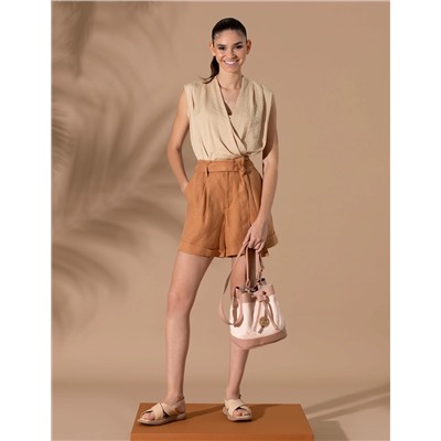 Kahverengi Oversize Bermuda Şort