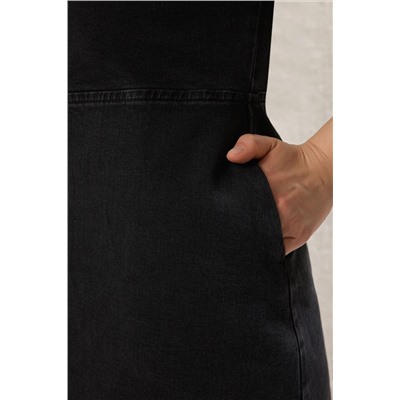 Antrasit Belden Açılan/Skater V Yaka Denim Elbise TBBSS23AH00078
