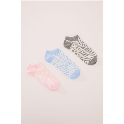 Pack 3 calcetines cortos print cebra