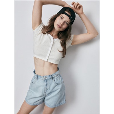 Crop Top mit hohem Baumwollanteil