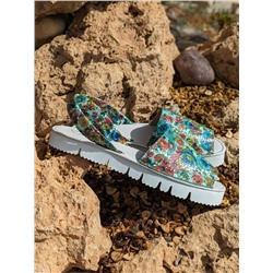 ZAPATOS · 2364-flores-verde РАСПРОДАЖА - 9 ЕВРО