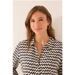 Camisola corta estampado zig zag