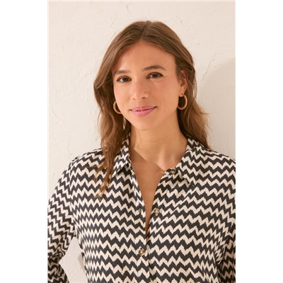 Camisola corta estampado zig zag