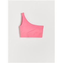 Einarmiges Top mit Blumenmuster