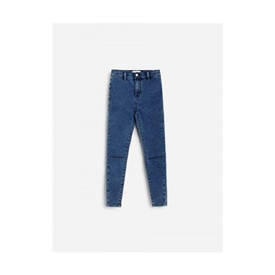 Jeans im Used-Look mit hoher Taille