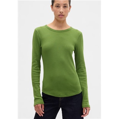 Waffle-Knit Crewneck T-Shirt