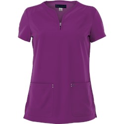 koi Sapphire Four-Way Stretch Scrubs Split Neck Top