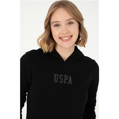 Kadın Siyah Basic Kapüşonlu Sweatshirt