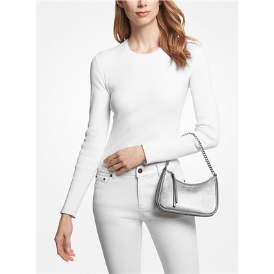 Jet Set Charm Small Metallic Leather Pochette