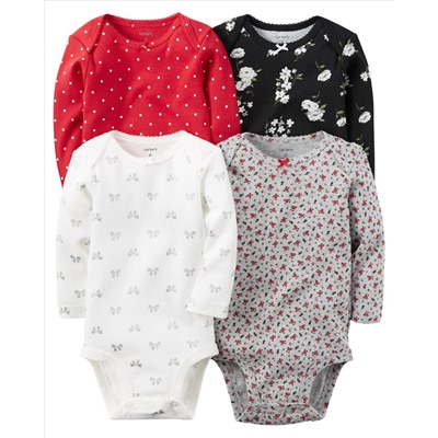 4-Pack Long-Sleeve Bodysuits