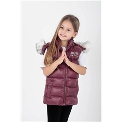AHENGİM Kız Çocuk Yelek Kız Çocuk Kapüşonlu Şişme Yelek Kürklü Ak215657 1-2-10001100