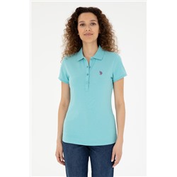 Kadın Mint Basic Polo Yaka Tişört