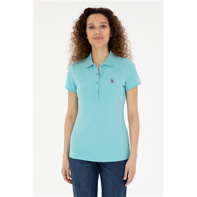 Kadın Mint Basic Polo Yaka Tişört