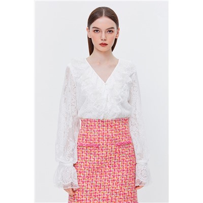 Camisa avolantada Blanco