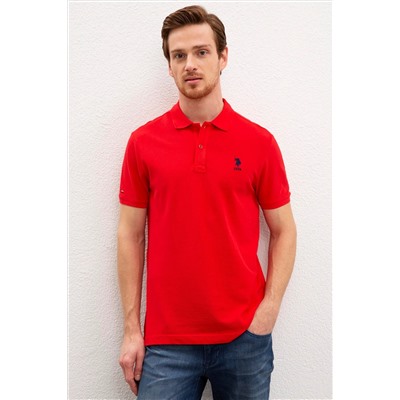 Erkek Kırmızı Basic Polo Yaka Tişört