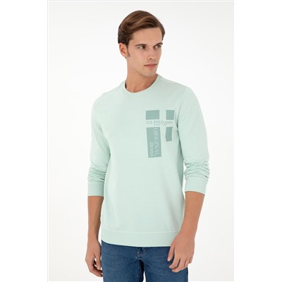 Erkek Su Yeşili Sweatshirt