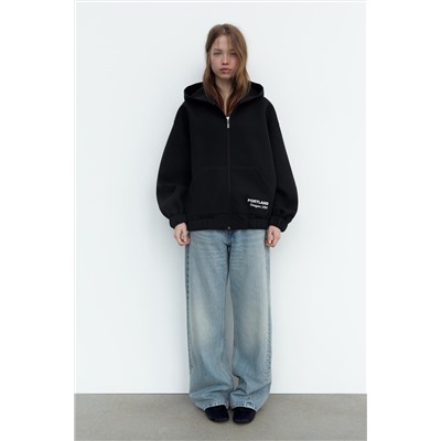 SCUBA-EFFECT BOMBER HOODIE
