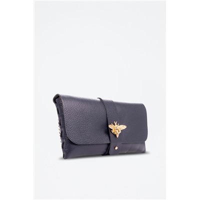 Bandolera de piel - Azul marino - Firenze Artegiani