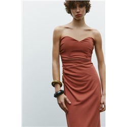 STRAPLESS MIDI DRESS