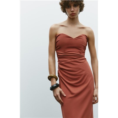 STRAPLESS MIDI DRESS