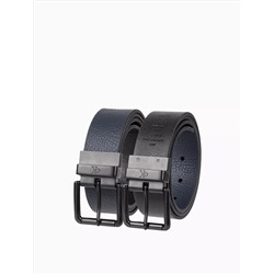 Pebbled Leather Reversible Jean Belt - Crayon / Black