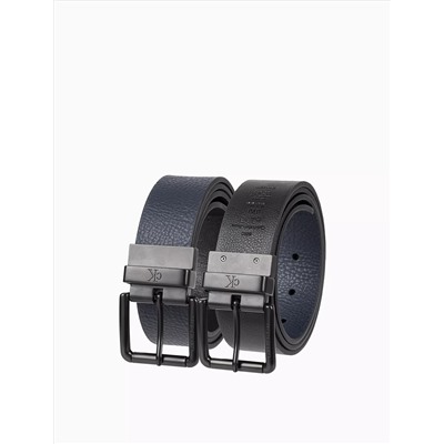 Pebbled Leather Reversible Jean Belt - Crayon / Black