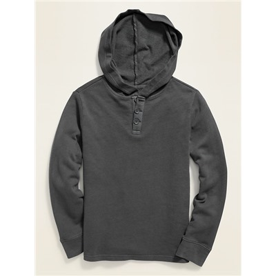 Dip-Dye Pullover Henley Hoodie for Boys