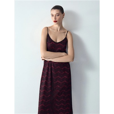 Платье миди из кружева, PL1700/sway bordo