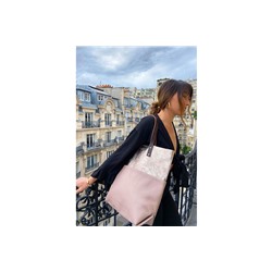 Bolso shopper de piel Alon Dorado y rosa empolvado