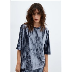 Camiseta plisada terciopelo