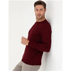 Kırmızı Slim Fit Basic Kazak