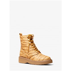 Haskell Animal Print Logo Canvas Boot