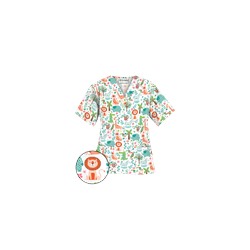 UA Day At The Zoo White Scrub Top