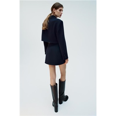 SHORT BLAZER WITH SHIRT COLLAR