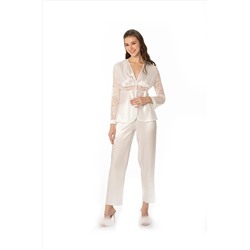 Pierre Cardin Kadın Saten Dantelli Pijama Takımı 1121 Ekru crdn1121