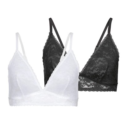 ESMARA® Bralettes Damen, 2 Stück, mit verstellbaren Trägern