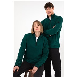 Erkek Koyu Yeşil Basic Sweatshirt