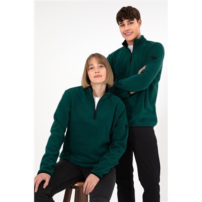 Erkek Koyu Yeşil Basic Sweatshirt