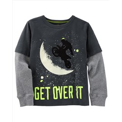 Glow-In-The-Dark Layered-Look Space Tee