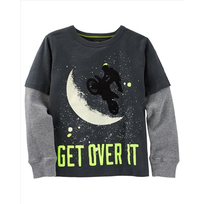 Glow-In-The-Dark Layered-Look Space Tee