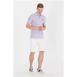 Erkek Lila Basic Polo Yaka Tişört