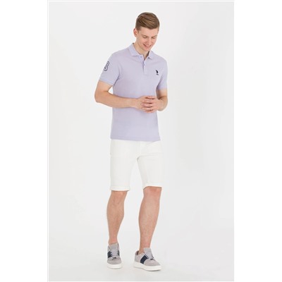 Erkek Lila Basic Polo Yaka Tişört