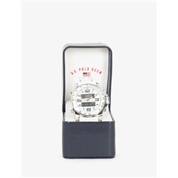 MEN'S WHITE STRAP ANA DIGI SPORTS WATCH