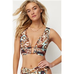 Trendyolmilla Kelebek Desenli Üçgen Aksesuarlı Bikini Üstü TBESS24BU00002