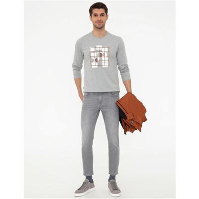 Açık Gri Melanj Sweatshirt