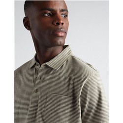 Striped Polo, Men, Beige